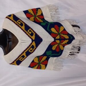 Vintage Chunky Knit Poncho Boho Sweater, It's a Fein Original